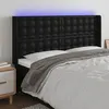 Image de vidaXL Tête de lit à LED Noir 203x16x118/128 cm Similicuir3124156
