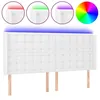 Image de vidaXL TÃªte de lit Ã  LED Blanc 203x16x118/128 cm Similicuir
