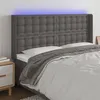 Image de vidaXL Tête de lit à LED Gris 203x16x118/128 cm Similicuir