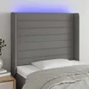 Image de vidaXL Tête de lit à LED Gris foncé 83x16x118/128 cm Tissu3124163