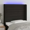 Image de vidaXL Tête de lit à LED Noir 83x16x118/128 cm Tissu
