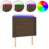 Image de vidaXL TÃªte de lit Ã  LED Marron foncÃ© 83x16x118/128 cm Tissu
