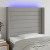 Image de vidaXL Tête de lit à LED Gris clair 93x16x118/128 cm Tissu