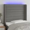 Image de vidaXL Tête de lit à LED Gris foncé 103x16x118/128 cm Tissu