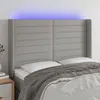Image de vidaXL Tête de lit à LED Gris clair 147x16x118/128 cm Tissu