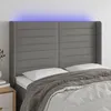 Image de vidaXL TÃªte de lit Ã  LED Gris foncÃ© 147x16x118/128 cm Tissu