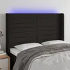 Image de vidaXL Tête de lit à LED Noir 147x16x118/128 cm Tissu