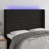 Image de vidaXL TÃªte de lit Ã  LED Noir 147x16x118/128 cm Tissu