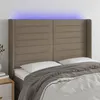 Image de vidaXL Tête de lit à LED Taupe 147x16x118/128 cm Tissu