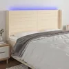 Image de vidaXL Tête de lit à LED Crème 163x16x118/128 cm Tissu