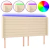 Image de vidaXL TÃªte de lit Ã  LED CrÃ¨me 163x16x118/128 cm Tissu