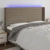 Image de vidaXL Tête de lit à LED Taupe 183x16x118/128 cm Tissu