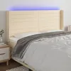 Image de vidaXL TÃªte de lit Ã  LED CrÃ¨me 203x16x118/128 cm Tissu