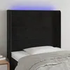 Image de vidaXL Tête de lit à LED Noir 93x16x118/128 cm Velours