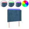 Image de Vidaxl TÃªte De Lit Ã Led Bleu FoncÃ© 93x16x118/128 Cm Velours