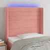 Image de vidaXL TÃªte de lit Ã  LED Rose 93x16x118/128 cm Velours