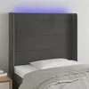 Image de vidaXL Tête de lit à LED Gris foncé 103x16x118/128 cm Velours3124231