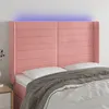 Image de vidaXL Tête de lit à LED Rose 147x16x118/128 cm Velours