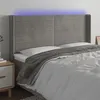 Image de vidaXL Tête de lit à LED Gris clair 163x16x118/128 cm Velours