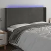 Image de vidaXL Tête de lit à LED Gris foncé 163x16x118/128 cm Velours