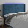 Image de vidaXL Tête de lit à LED Bleu foncé 183x16x118/128 cm Velours
