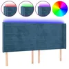 Image de Vidaxl TÃªte De Lit Ã Led Bleu FoncÃ© 183x16x118/128 Cm Velours