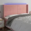 Image de vidaXL Tête de lit à LED Rose 183x16x118/128 cm Velours