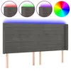 Image de vidaXL TÃªte de lit Ã  LED Gris foncÃ© 203x16x118/128 cm Velours