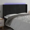 Image de vidaXL TÃªte de lit Ã  LED Noir 203x16x118/128 cm Velours
