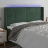 Image de vidaXL Tête de lit à LED Vert foncé 203x16x118/128 cm Velours