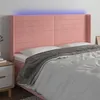 Image de vidaXL Tête de lit à LED Rose 203x16x118/128 cm Velours3124259