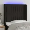 Image de vidaXL Tête de lit à LED Noir 83x16x118/128 cm Tissu
