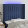 Image de vidaXL Tête de lit à LED Bleu 83x16x118/128 cm Tissu