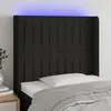 Image de vidaXL Tête de lit à LED Noir 93x16x118/128 cm Tissu