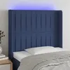 Image de vidaXL Tête de lit à LED Bleu 93x16x118/128 cm Tissu