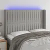 Image de vidaXL Tête de lit à LED Gris clair 147x16x118/128 cm Tissu3124284