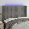 Image de vidaXL Tête de lit à LED Gris foncé 147x16x118/128 cm Tissu