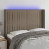 Image de vidaXL Tête de lit à LED Taupe 147x16x118/128 cm Tissu