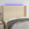 Image de vidaXL Tête de lit à LED Crème 147x16x118/128 cm Tissu