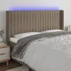 Image de vidaXL Tête de lit à LED Taupe 183x16x118/128 cm Tissu