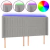 Image de vidaXL TÃªte de lit Ã  LED Gris clair 203x16x118/128 cm Tissu
