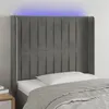 Image de vidaXL Tête de lit à LED Gris clair 83x16x118/128 cm Velours