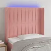 Image de vidaXL Tête de lit à LED Rose 83x16x118/128 cm Velours