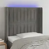 Image de vidaXL Tête de lit à LED Gris clair 93x16x118/128 cm Velours