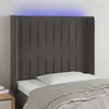 Image de vidaXL Tête de lit à LED Gris foncé 93x16x118/128 cm Velours