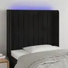 Image de vidaXL Tête de lit à LED Noir 93x16x118/128 cm Velours