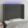 Image de vidaXL Tête de lit à LED Gris foncé 103x16x118/128 cm Velours3124329