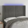 Image de vidaXL Tête de lit à LED Gris clair 147x16x118/128 cm Velours3124334