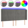 Image de vidaXL TÃªte de lit Ã  LED Gris clair 163x16x118/128 cm Velours