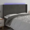 Image de vidaXL TÃªte de lit Ã  LED Gris foncÃ© 163x16x118/128 cm Velours